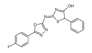 2-((5-(4-Fluorophenyl)-1,3,4-oxadiazol-2-yl)amino)-5-phenyl-4(5H)-thia zolone picture