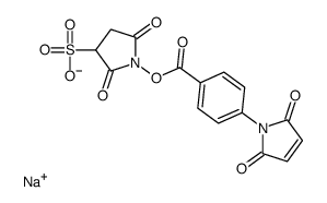sodium,1-[4-(2,5-dioxopyrrol-1-yl)benzoyl]oxy-2,5-dioxopyrrolidine-3-sulfonate结构式