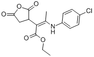 ETHYL 3-(4-CHLOROANILINE)-2-(2,5-DIOXOTETRAHYDROFURAN-3-YL)BUT-2-ENOATE Structure