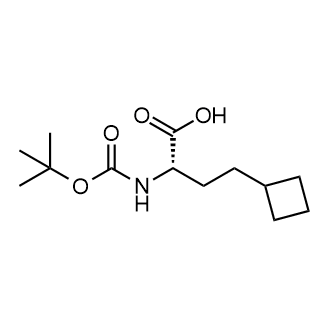 (S)-2-((叔丁氧羰基)氨基)-4-环丁基丁酸结构式