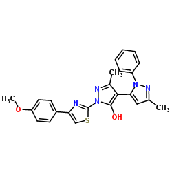 1'-[4-(4-Methoxyphenyl)-1,3-thiazol-2-yl]-3',5-dimethyl-2-phenyl-1'H,2H-3,4'-bipyrazol-5'-ol结构式