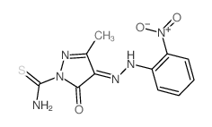 1H-Pyrazole-1-carbothioamide,4,5-dihydro-3-methyl-4-[2-(2-nitrophenyl)hydrazinylidene]-5-oxo- structure