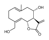 (3aR,4S,6E,10Z,11aR)-3a,4,5,8,9,11a-Hexahydro-4-hydroxy-10-(hydroxymethyl)-6-methyl-3-methylenecyclodeca[b]furan-2(3H)-one结构式