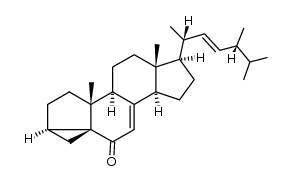 3α,5-cyclo-24R-methyl-5α-cholesta-7,22-dien-6-one结构式