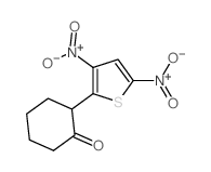 2-(3,5-dinitrothiophen-2-yl)cyclohexan-1-one结构式