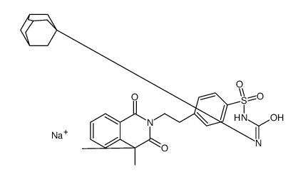 sodium,1-(1-adamantyl)-3-[4-[2-(4,4-dimethyl-1,3-dioxoisoquinolin-2-yl)ethyl]phenyl]sulfonylurea Structure