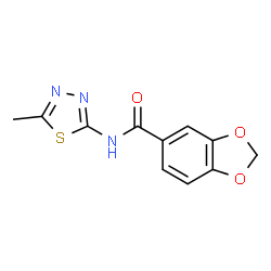N-(5-methyl-1,3,4-thiadiazol-2-yl)benzo[d][1,3]dioxole-5-carboxamide结构式