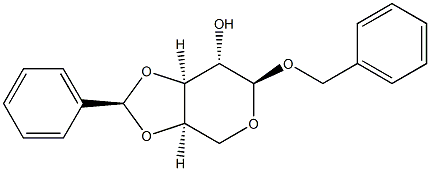 Benzyl 3-O,4-O-[(R)-benzylidene]-α-D-arabinopyranoside结构式