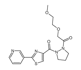 2-(2-methoxyethoxy)-1-[2-(2-pyridin-3-yl-1,3-thiazole-4-carbonyl)pyrazolidin-1-yl]ethanone Structure