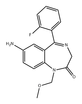 2H-1,4-Benzodiazepin-2-one, 7-amino-5-(2-fluorophenyl)-1,3-dihydro-1-(methoxymethyl)- Structure