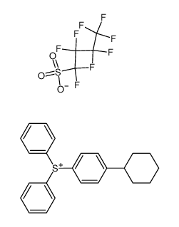 4-cyclohexylphenyl-diphenylsulfonium nonafluoro-n-butanesulfonate结构式