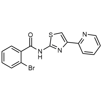 2-溴-N-(4-(吡啶-2-基)噻唑-2-基)苯甲酰胺结构式