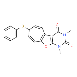 2H-Cyclohepta[4,5]furo[2,3-d]pyrimidine-2,4(3H)-dione,1,7-dihydro-1,3-dimethyl-7-(phenylthio)- (9CI) structure