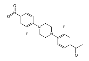 1-[5-fluoro-4-[4-(2-fluoro-5-methyl-4-nitrophenyl)piperazin-1-yl]-2-methylphenyl]ethanone结构式