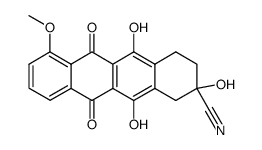 (+-)-4-methoxy-9-cyano-6,9,11-trihydroxy-7,8,9,10-tetrahydro-5,12-naphthacenedione结构式