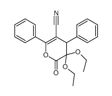 5,5-diethoxy-6-oxo-2,4-diphenyl-4H-pyran-3-carbonitrile结构式