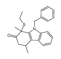 9-Benzyl-1-ethylsulfanyl-1,4-dimethyl-1,3,4,9-tetrahydro-carbazol-2-one Structure