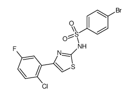 4-bromo-N-[4-(2-chloro-5-fluoro-phenyl)-thiazol-2-yl]-benzenesulfonamide结构式