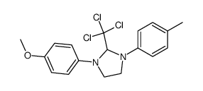 1-(4-methoxy-phenyl)-3-p-tolyl-2-trichloromethyl-imidazolidine结构式