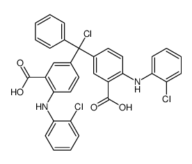 5-[[3-carboxy-4-(2-chloroanilino)phenyl]-chloro-phenylmethyl]-2-(2-chloroanilino)benzoic acid Structure