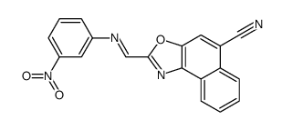 2-[(3-nitrophenyl)iminomethyl]benzo[e][1,3]benzoxazole-5-carbonitrile结构式