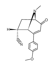 (1R,5R,6S)-4-(4-Methoxy-phenyl)-8-methyl-2-oxo-8-aza-bicyclo[3.2.1]oct-3-ene-6-carbonitrile Structure