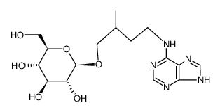 2-methyl-4-(7(9)H-purin-9-ylamino)-butyl β-D-glucopyranoside结构式