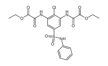 N-[2-Chloro-3-(ethoxyoxalyl-amino)-5-phenylsulfamoyl-phenyl]-oxalamic acid ethyl ester结构式