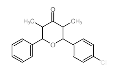 4H-Pyran-4-one,2-(4-chlorophenyl)tetrahydro-3,5-dimethyl-6-phenyl-结构式