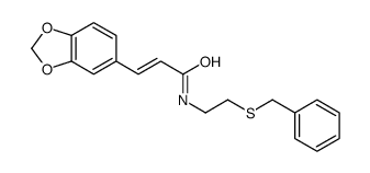 (E)-3-(1,3-benzodioxol-5-yl)-N-(2-benzylsulfanylethyl)prop-2-enamide结构式