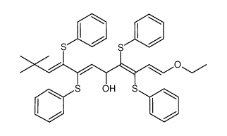 11-ethoxy-2,2-dimethyl-4,5,8,9-tetrakis(phenylsulfenyl)undec-3,5,8,9-tetraen-7-ol Structure