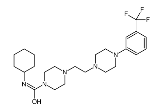 N-cyclohexyl-4-[2-[4-[3-(trifluoromethyl)phenyl]piperazin-1-yl]ethyl]piperazine-1-carboxamide结构式