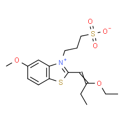 2-(2-ethoxybut-1-enyl)-5-methoxy-3-(3-sulphonatopropyl)benzothiazolium结构式
