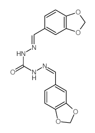 1,3-bis(benzo[1,3]dioxol-5-ylmethylideneamino)urea structure