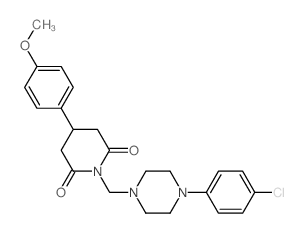 1-[[4-(4-chlorophenyl)piperazin-1-yl]methyl]-4-(4-methoxyphenyl)piperidine-2,6-dione structure