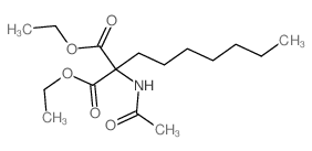 Propanedioic acid,2-(acetylamino)-2-heptyl-, 1,3-diethyl ester结构式