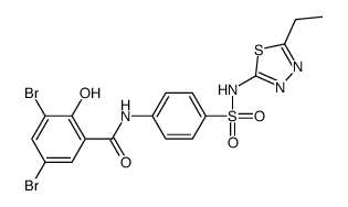 3,5-dibromo-N-[4-[(5-ethyl-1,3,4-thiadiazol-2-yl)sulfamoyl]phenyl]-2-hydroxybenzamide Structure