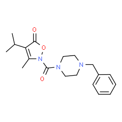 Piperazine,1-[[3-methyl-4-(1-methylethyl)-5-oxo-2(5H)-isoxazolyl]carbonyl]-4-(phenylmethyl)- (9CI) structure