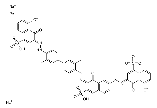 trisodium,(3E)-5-hydroxy-3-[[(7Z)-7-[[4-[4-[(2Z)-2-(8-hydroxy-1-oxo-4-sulfonatonaphthalen-2-ylidene)hydrazinyl]-3-methylphenyl]-2-methylphenyl]hydrazinylidene]-8-oxo-6-sulfonatonaphthalen-2-yl]hydrazinylidene]-4-oxonaphthalene-1-sulfonate结构式