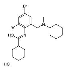 N-[2,4-dibromo-6-[[cyclohexyl(methyl)amino]methyl]phenyl]cyclohexanecarboxamide,hydrochloride Structure