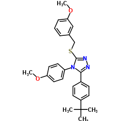 3-(4-tert-Butylphenyl)-5-[(3-methoxybenzyl)sulfanyl]-4-(4-methoxyphenyl)-4H-1,2,4-triazole结构式