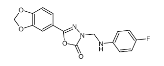 5-(1,3-benzodioxol-5-yl)-3-[(4-fluoroanilino)methyl]-1,3,4-oxadiazol-2-one结构式