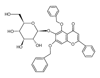 5,7-Dibenzyloxy-6-hydroxyflavon-6-O-β-D-glucopyranosid Structure