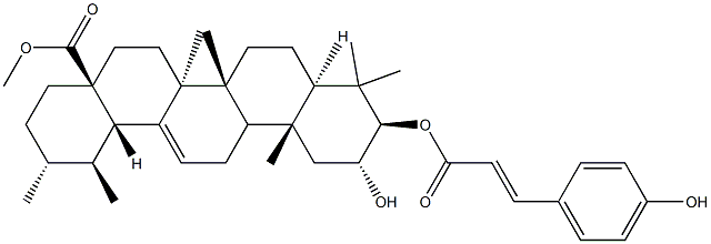 2α-Hydroxy-3β-[[3-(4-hydroxyphenyl)-1-oxo-2-propenyl]oxy]urs-12-en-28-oic acid methyl ester Structure