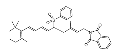 2-((2E,6E,8E)-3,7-dimethyl-5-(phenylsulfonyl)-9-(2,6,6-trimethylcyclohex-1-en-1-yl)nona-2,6,8-trien-1-yl)isoindoline-1,3-dione结构式