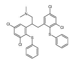 2,3-bis(3,5-dichloro-2-phenylsulfanylphenyl)-N,N-dimethylpropan-1-amine结构式