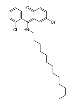 (6E)-4-chloro-6-[(2-chlorophenyl)-(tridecylamino)methylidene]cyclohexa-2,4-dien-1-one结构式