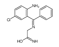syn-2-(N-(alpha-Phenyl-2-amino-5-chlorobenzylidenyl)amino)acetamide Structure