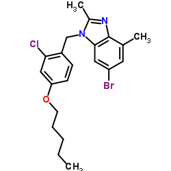 6-Bromo-1-[2-chloro-4-(pentyloxy)benzyl]-2,4-dimethyl-1H-benzimidazole Structure