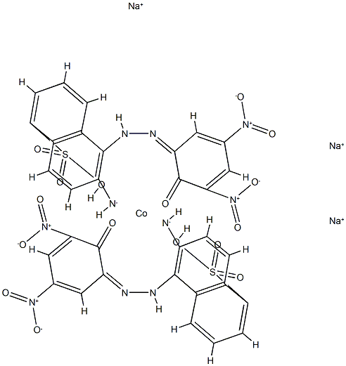 trisodium bis[6-amino-5-[(2-hydroxy-3,5-dinitrophenyl)azo]naphthalene-1-sulphonato(3-)]cobaltate(3-) Structure